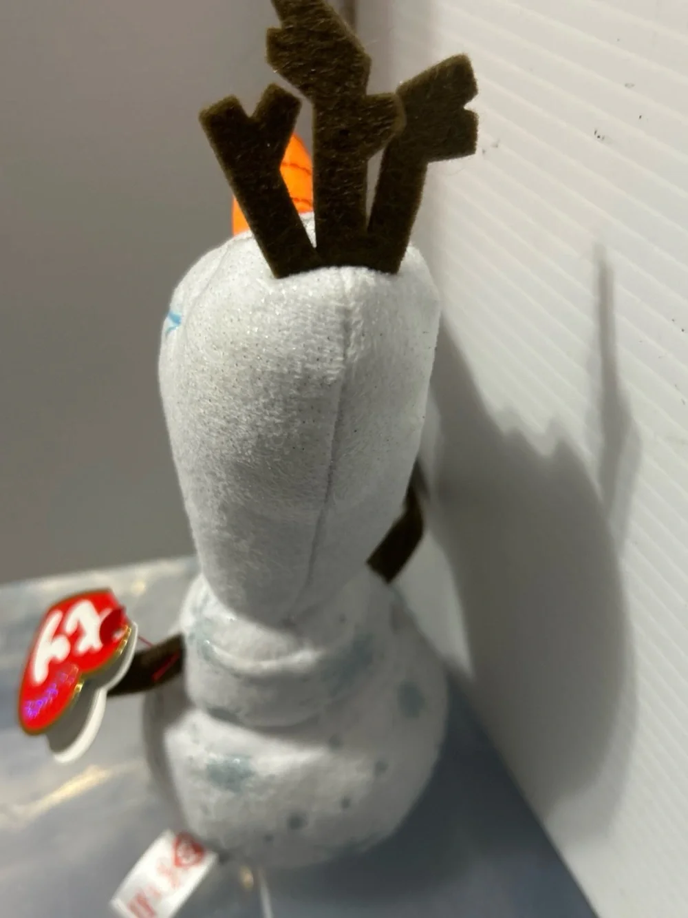 Ty Plush Snowman Toy - White, Orange, Brown